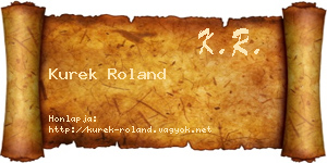 Kurek Roland névjegykártya